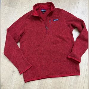 Patagonia Crimson Fleece Quarter-Zip better sweater men’s size small red